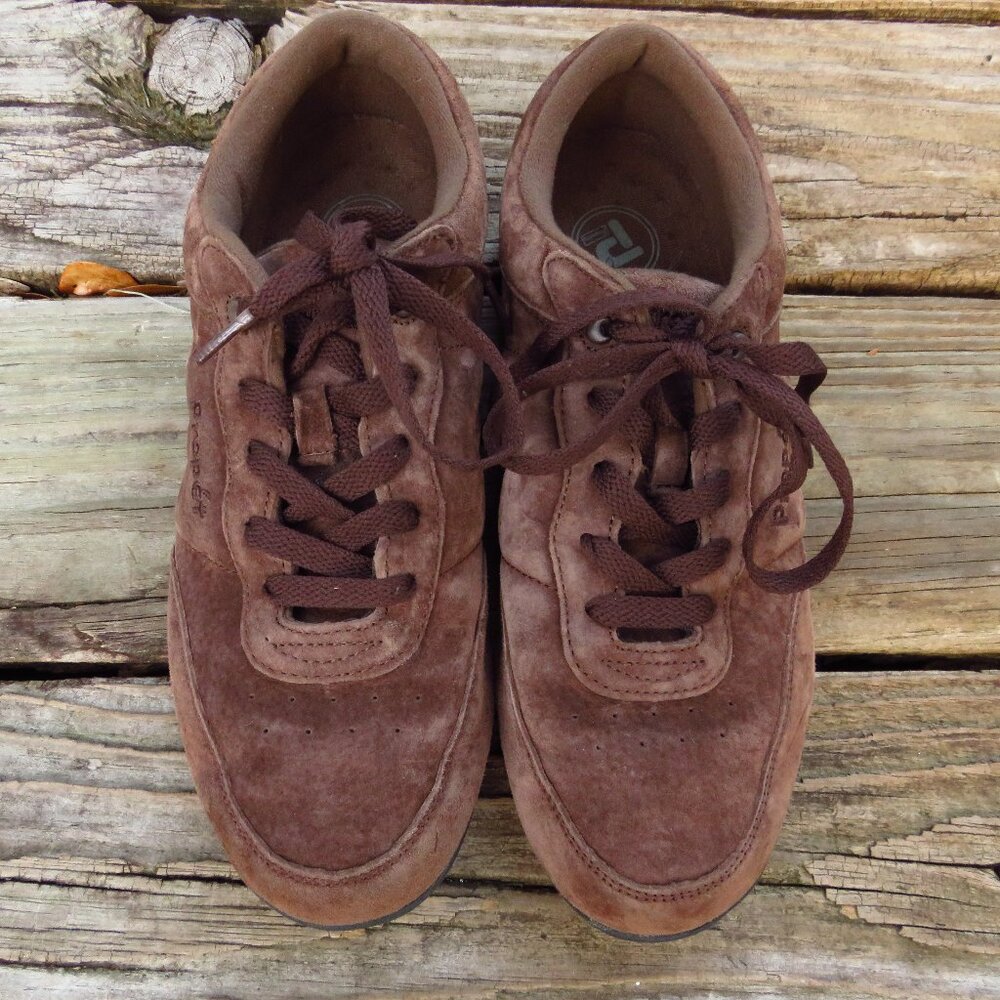 Propet Mens 7 1/2 Suede Shoes Brown Washable EWALKER